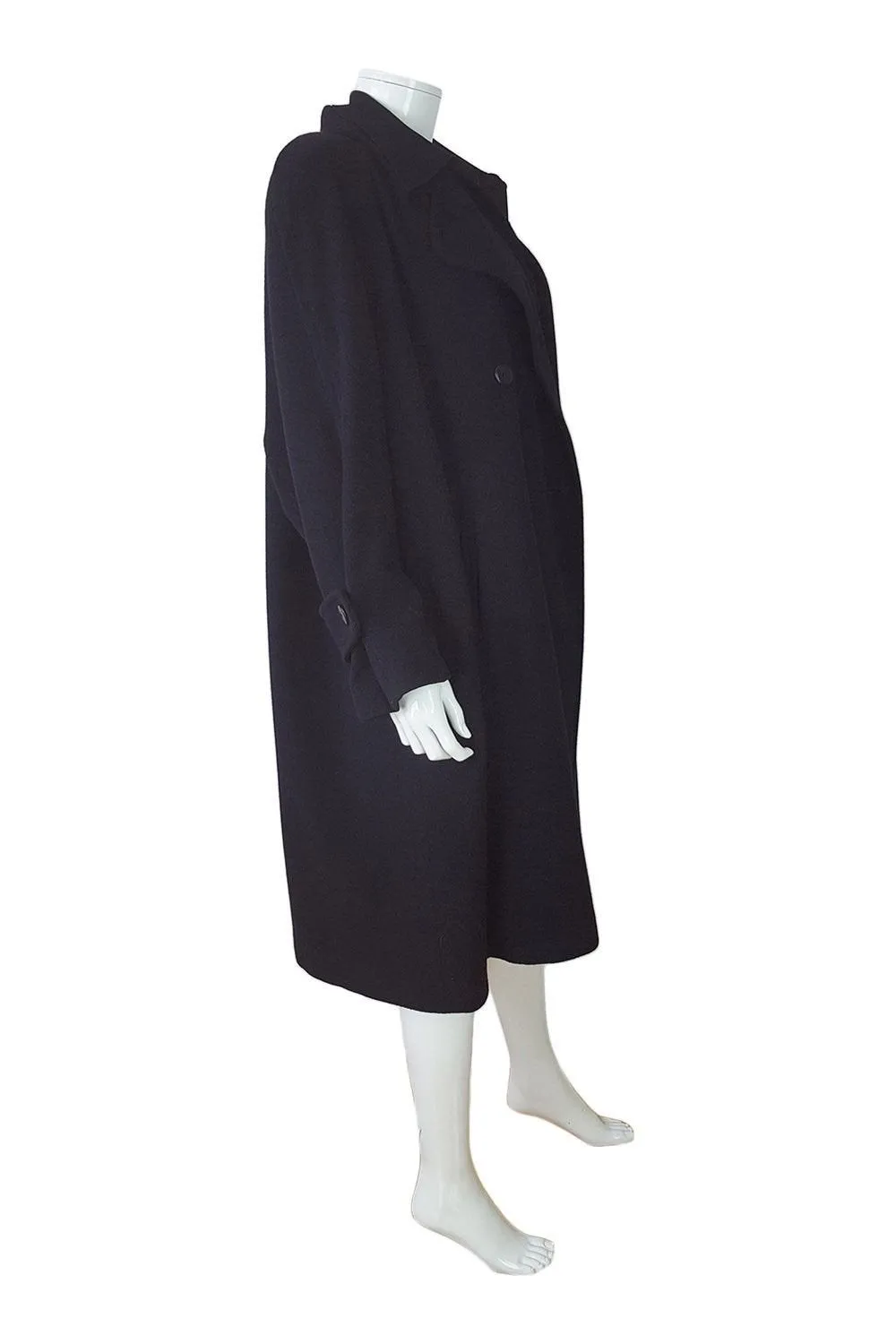 KL by KARL LARGERFELD Vintage Black Wool Opera Coat (14)