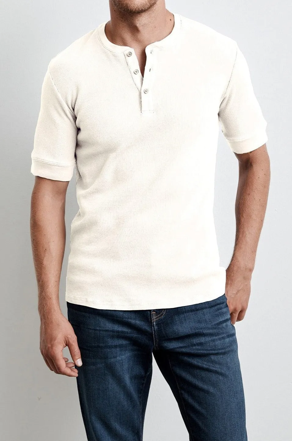 LARRY THERMAL KNIT HENLEY