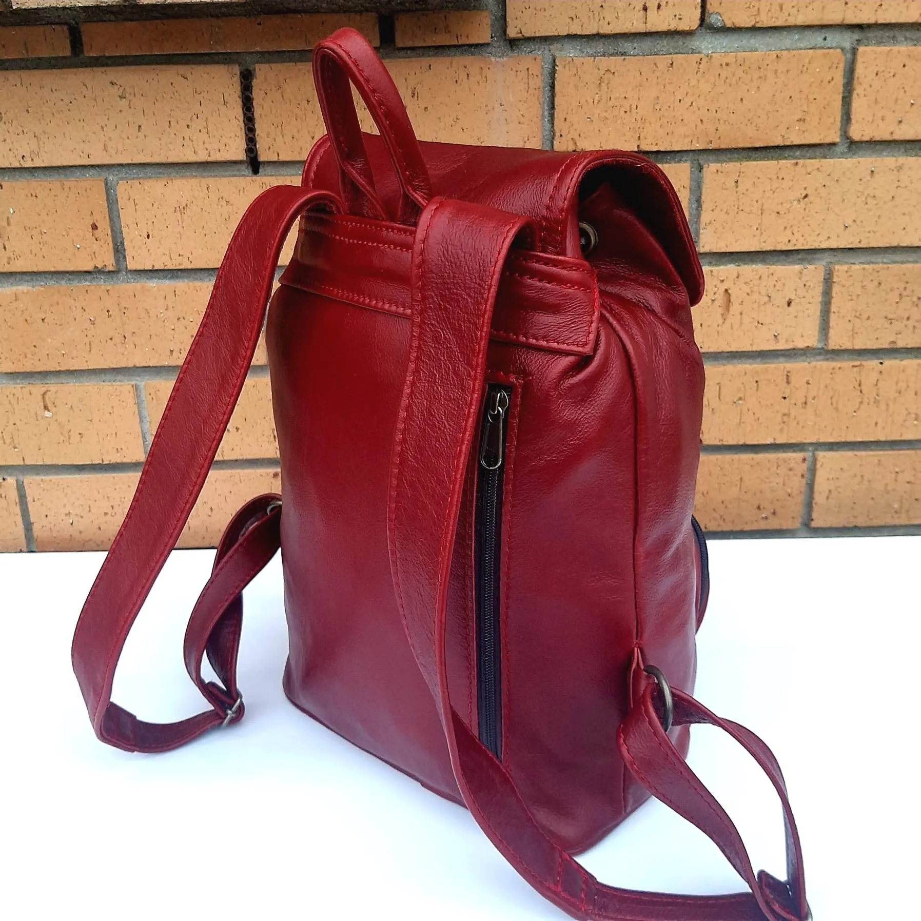 Leather Backpacks flap