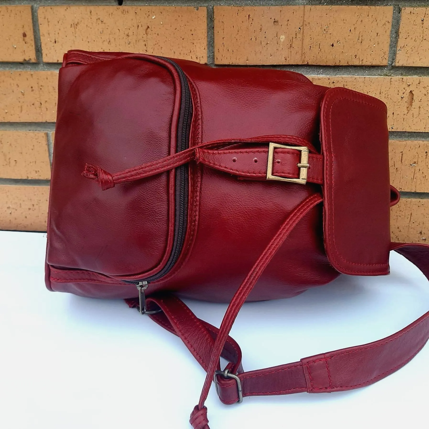 Leather Backpacks flap