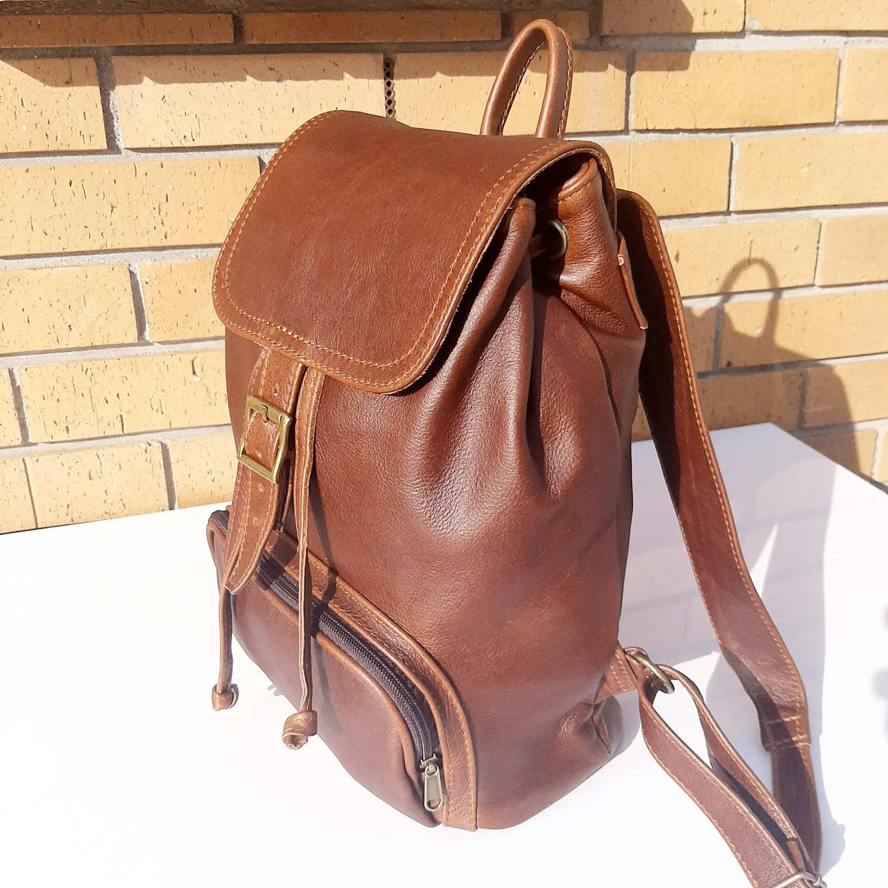 Leather Backpacks flap