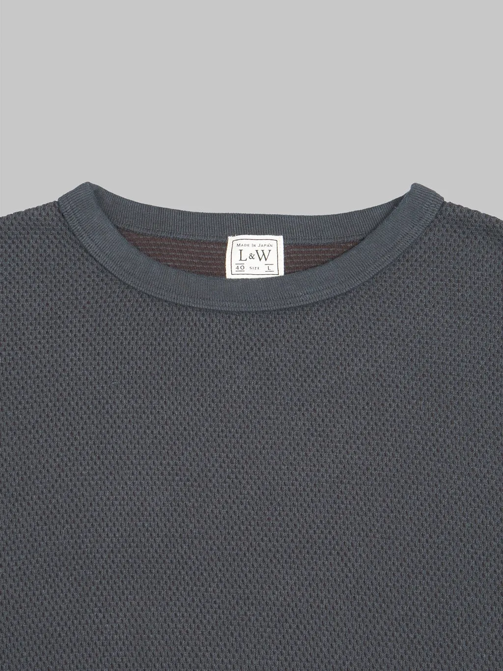 Loop & Weft Double Face Hex Honeycomb Crewneck Thermal Antique Black