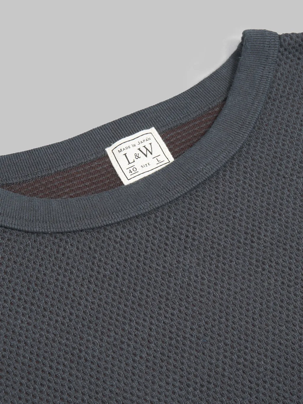 Loop & Weft Double Face Hex Honeycomb Crewneck Thermal Antique Black