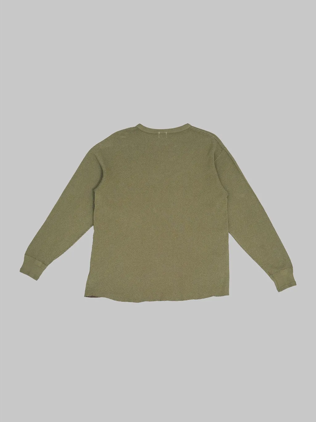 Loop & Weft Double Face Hex Honeycomb Crewneck Thermal Army Olive