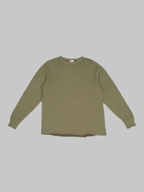 Loop & Weft Double Face Hex Honeycomb Crewneck Thermal Army Olive