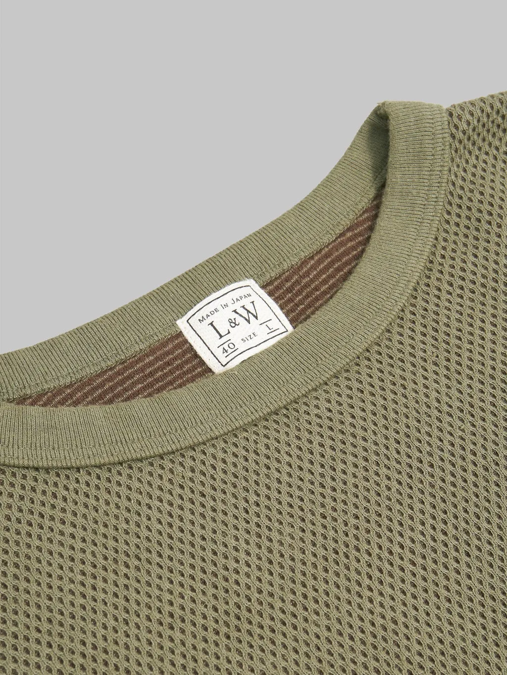 Loop & Weft Double Face Hex Honeycomb Crewneck Thermal Army Olive