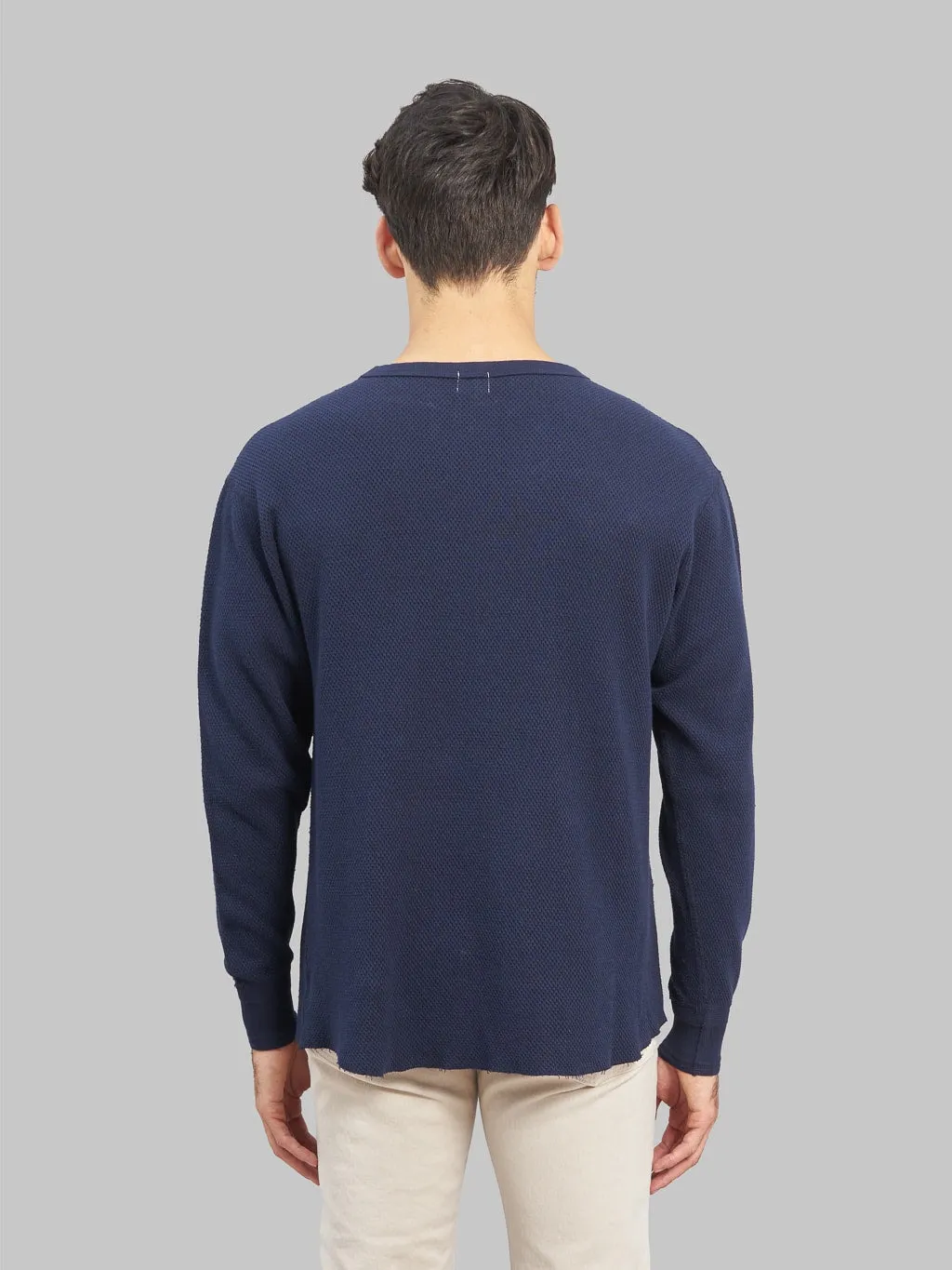 Loop & Weft Double Face Hex Honeycomb Crewneck Thermal Royal Navy