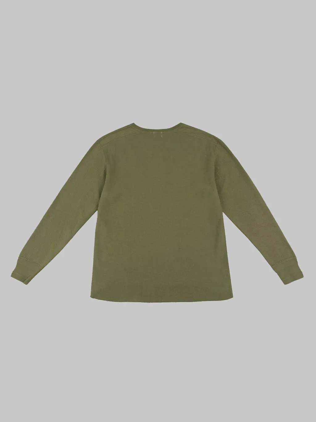 Loop & Weft Double Face Jacquard Crewneck Thermal Army Olive