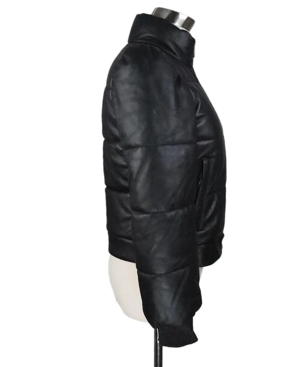 Michael Kors Black Leather Coat sz 0