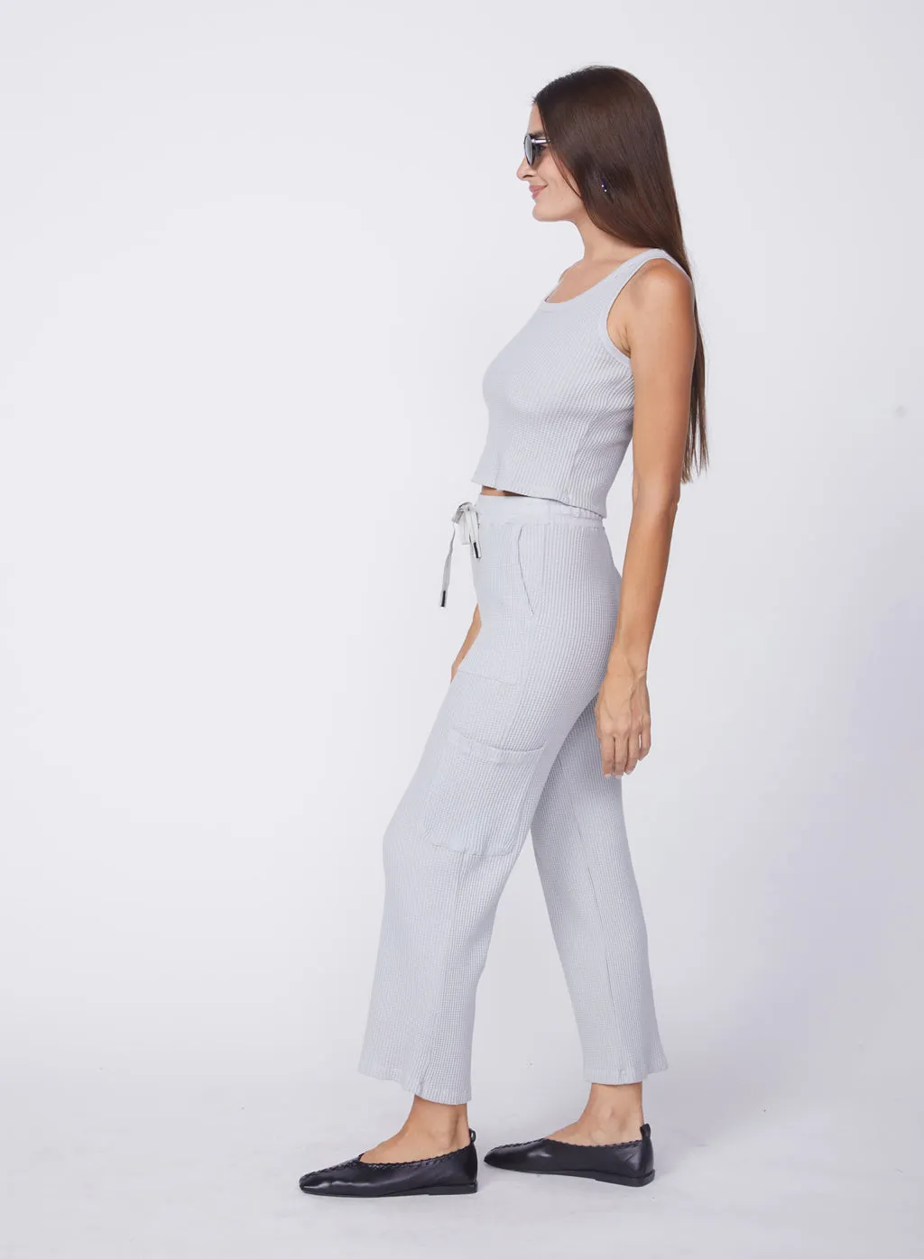 Mini Luxe Thermal Cropped Pant in Harbour