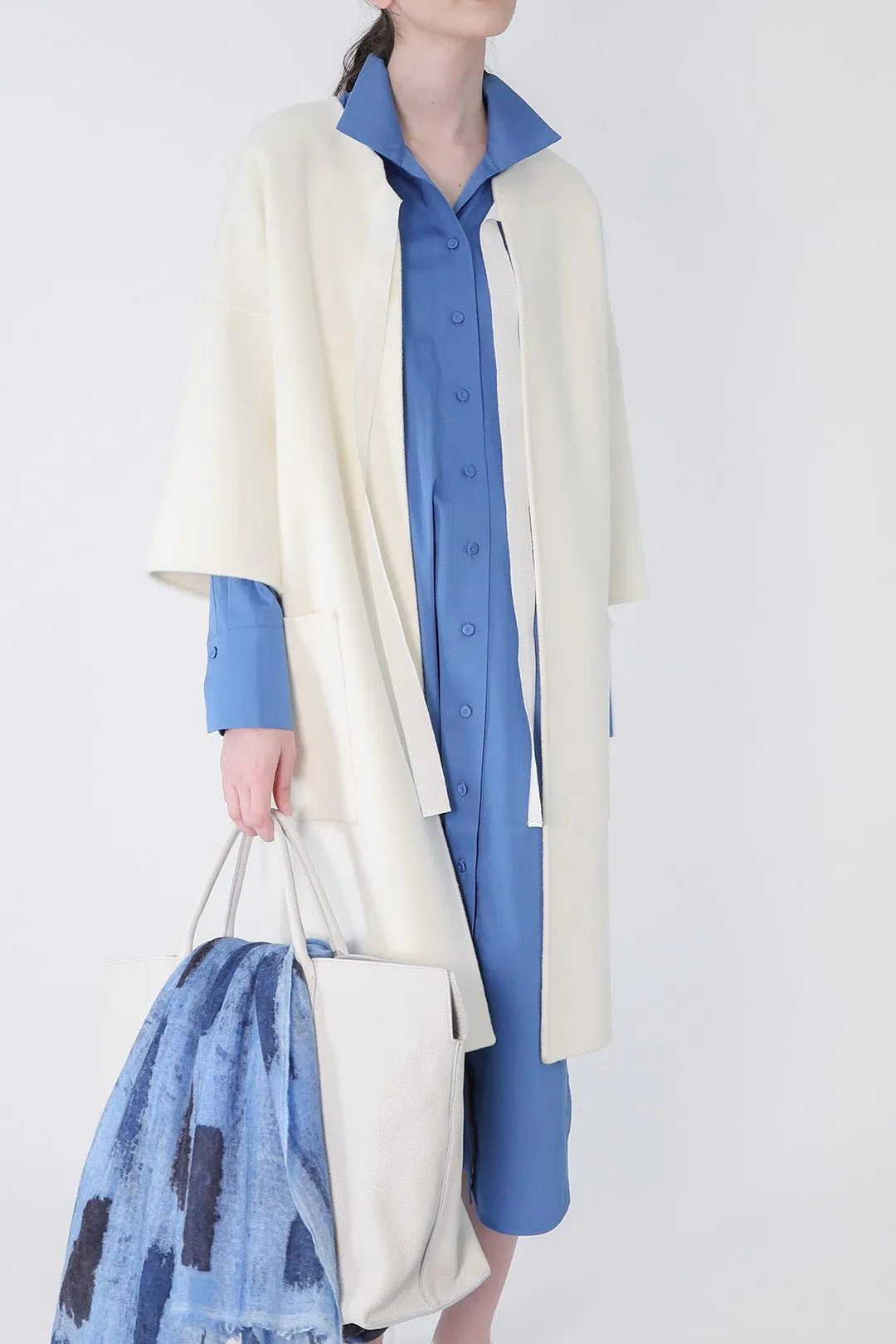 MONROE POCKET LONG COAT IN DOUBLE-FACE CASHMERE WOOL