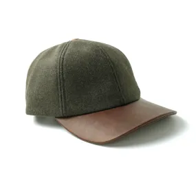 Olive Wool/Leather Ball Cap