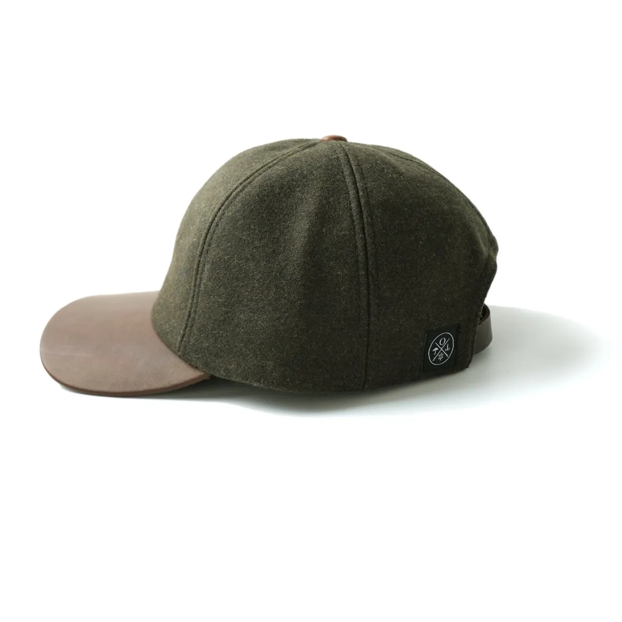 Olive Wool/Leather Ball Cap