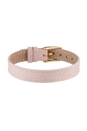 Pink Leather Strap Gold