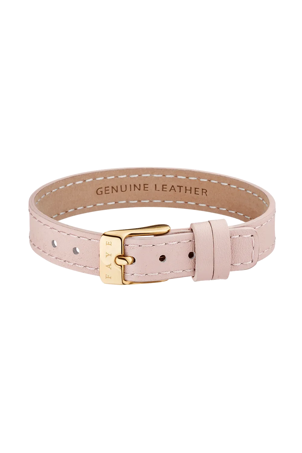 Pink Leather Strap Gold