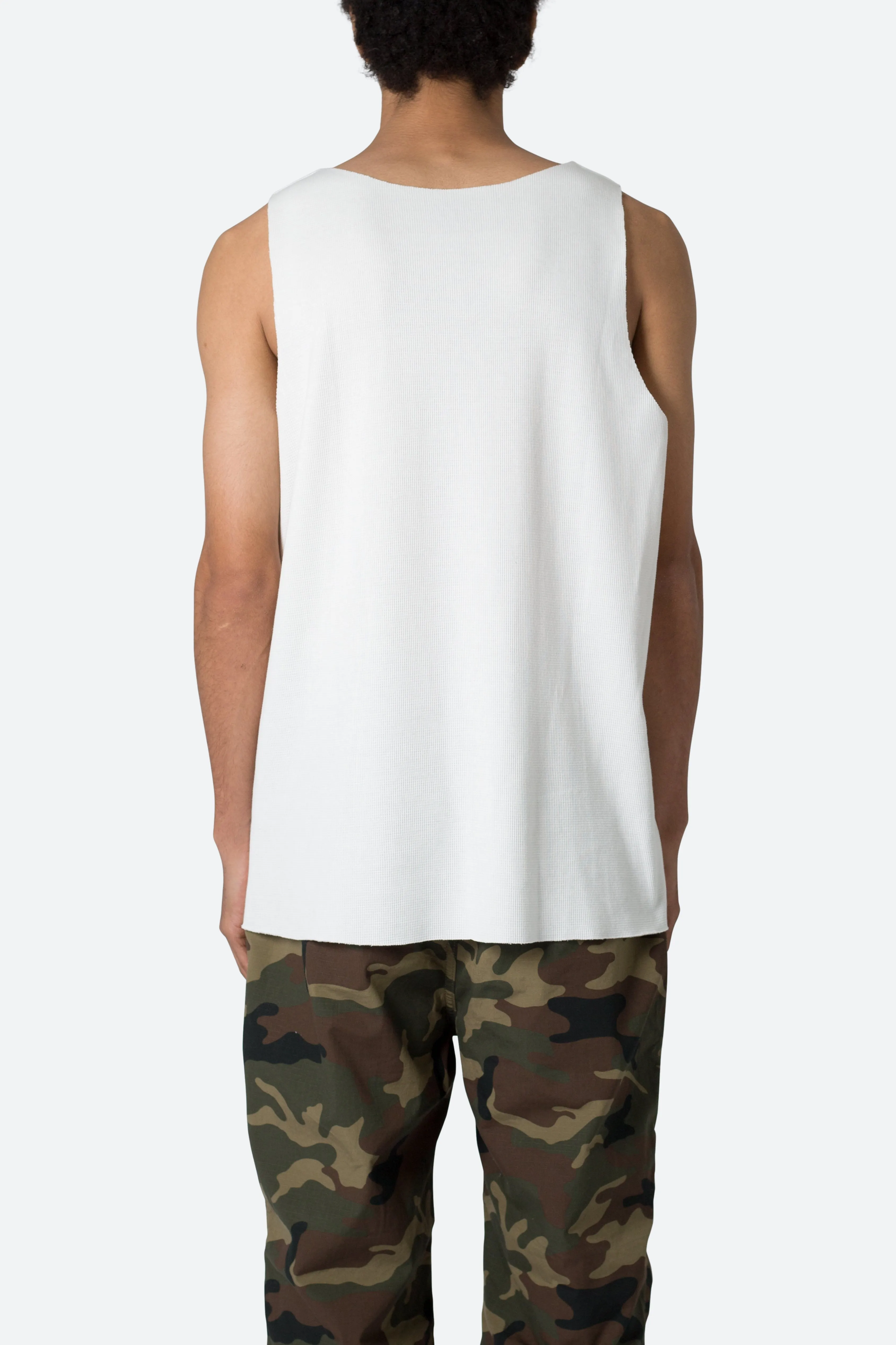 Raw Edge Thermal Tank - Off White