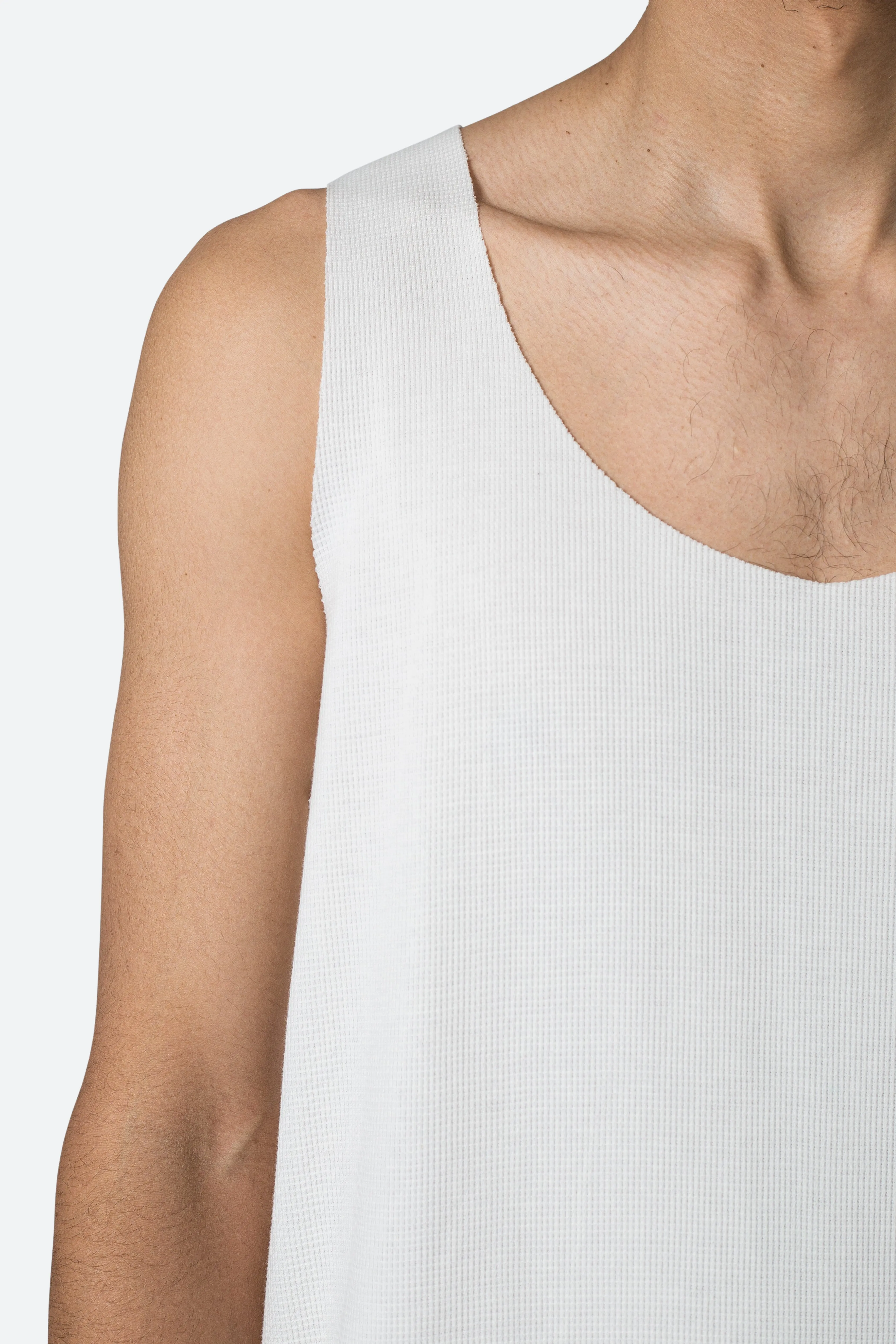 Raw Edge Thermal Tank - Off White