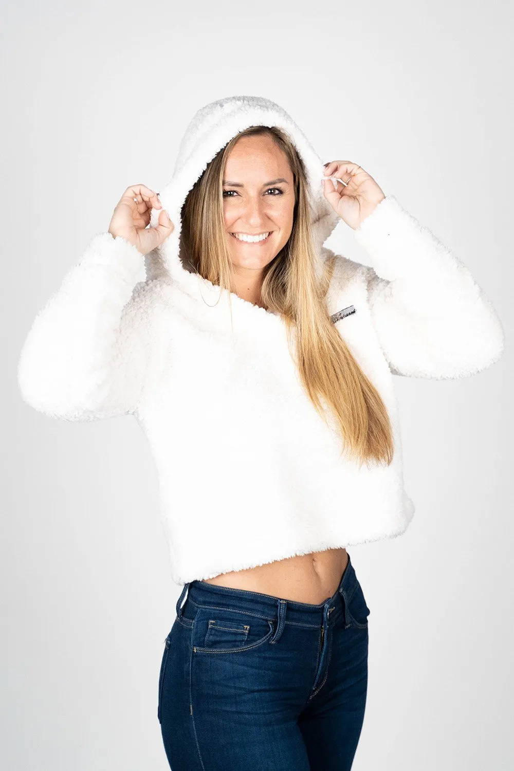 Sherpa Fleece Crop Hoodie