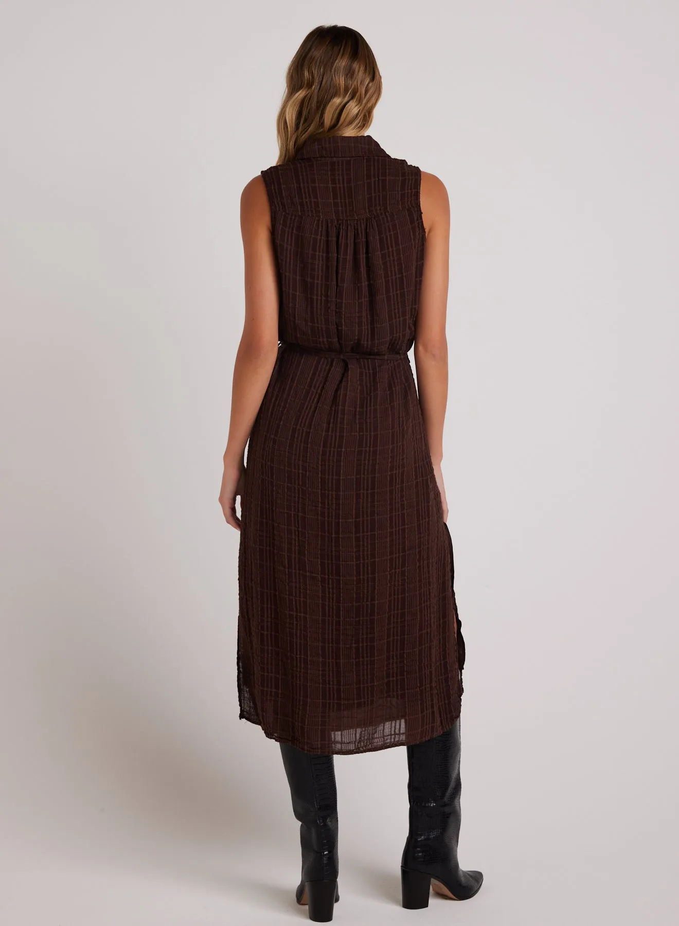 Sleeveless Pullover Midi Dress - Autumn Brown