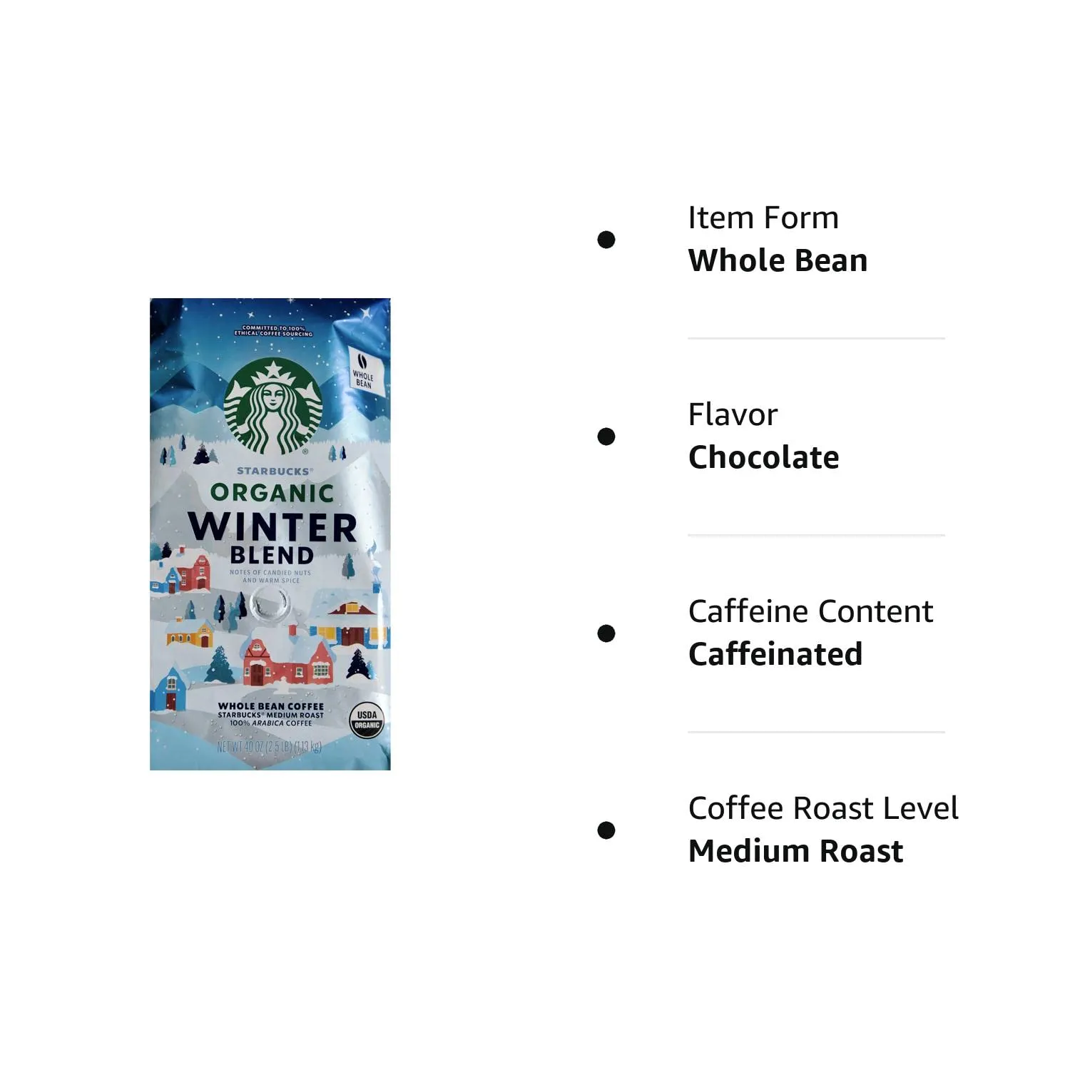 Starbucks Winter Blend Whole Bean Coffee- Medium Roast- 1.08 Kg - clearance