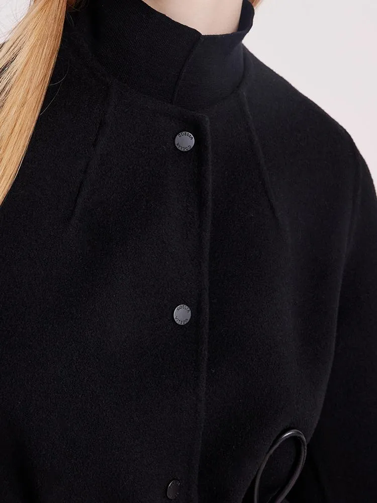 Tencel Wool Double-Faced Women Coat With Belt