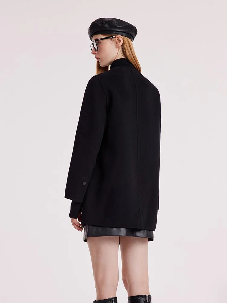 Tencel Wool Double-Faced Women Coat With Belt