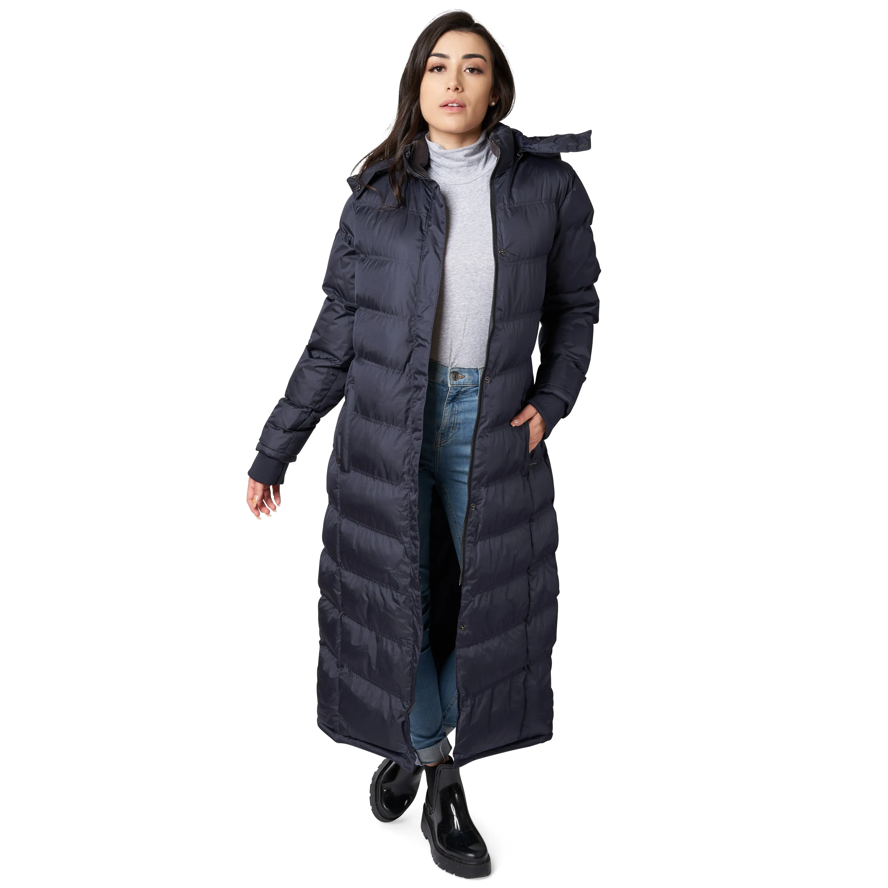 U2Wear Full Length Ladies Water Resistant Puffer Coat