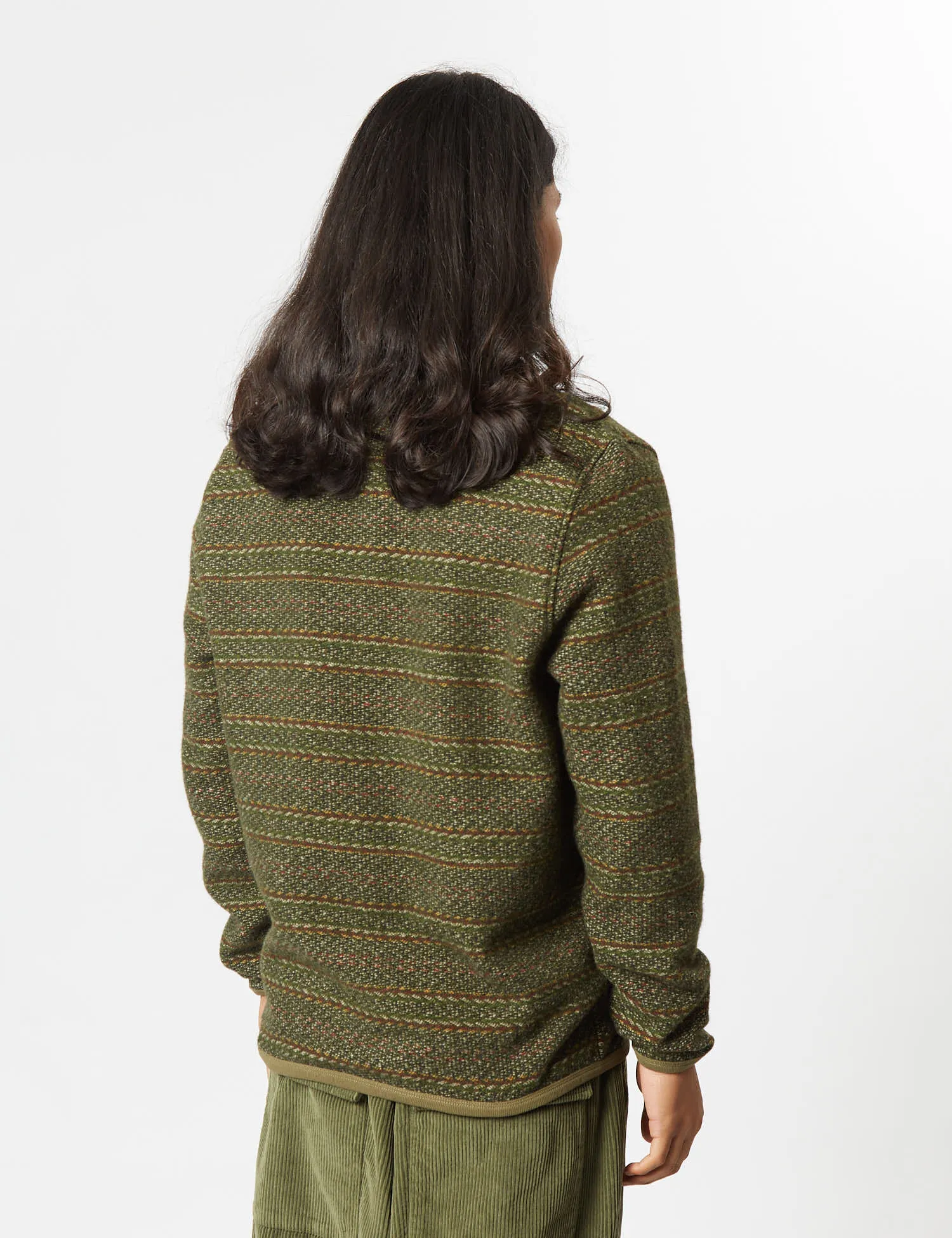 Universal Works Cardigan (Wool) - Olive Green