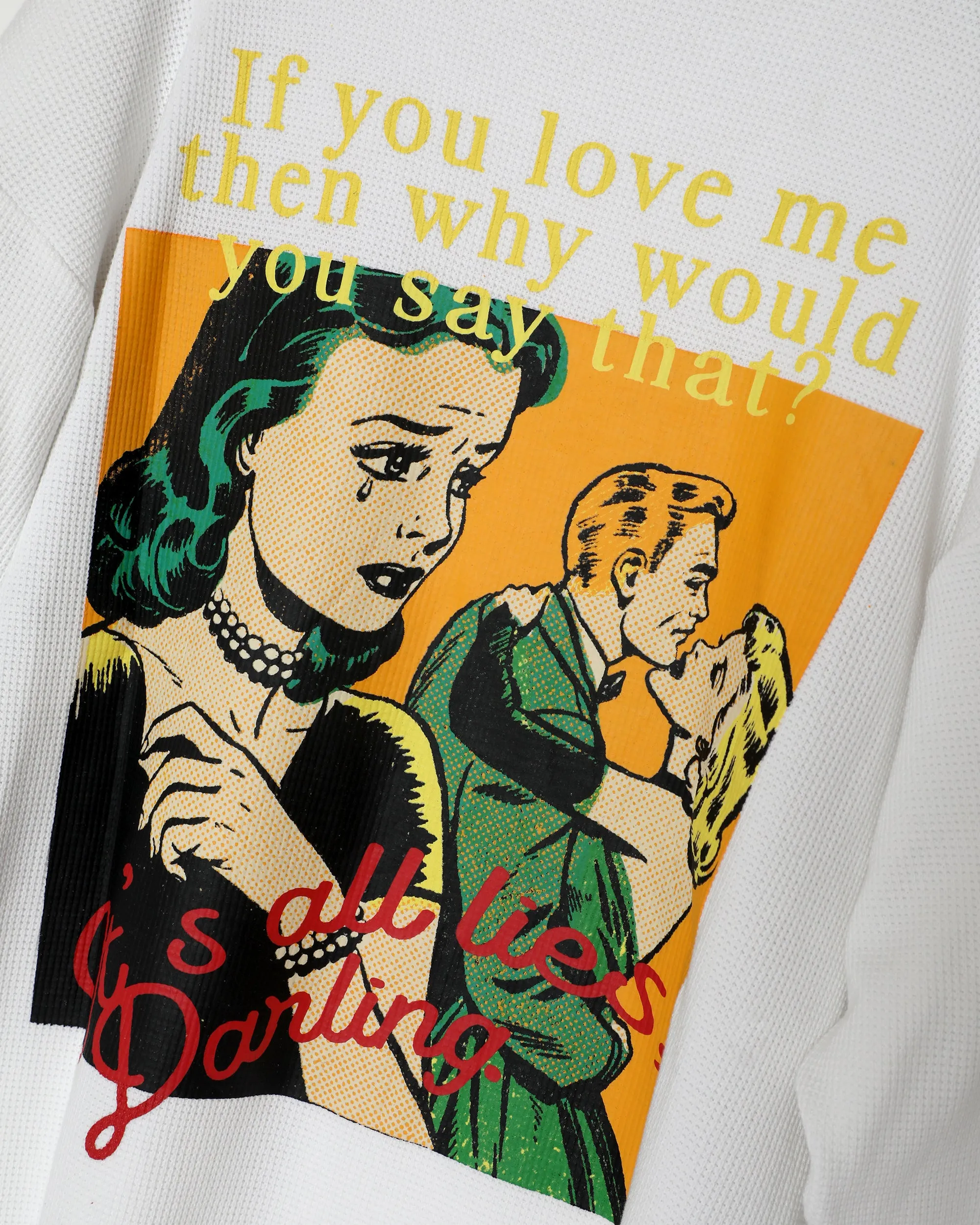 White Don’t Say It Darling Thermal Boyfriend Longsleeve