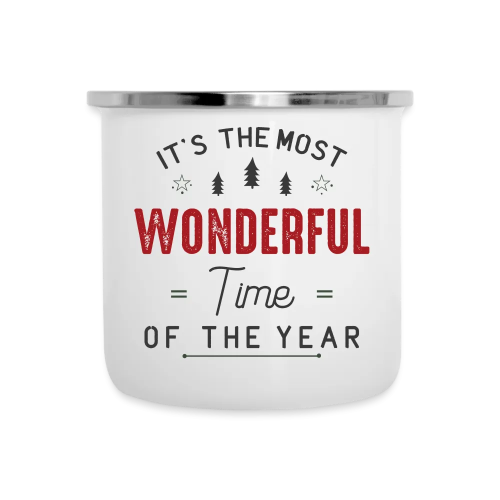 Winter Wonderland Warmth: 'Most Wonderful Time' Stainless Steel Camper Mug