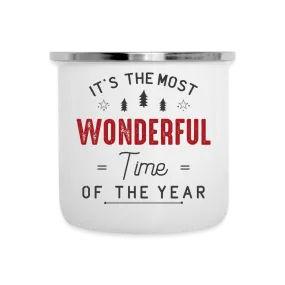 Winter Wonderland Warmth: 'Most Wonderful Time' Stainless Steel Camper Mug