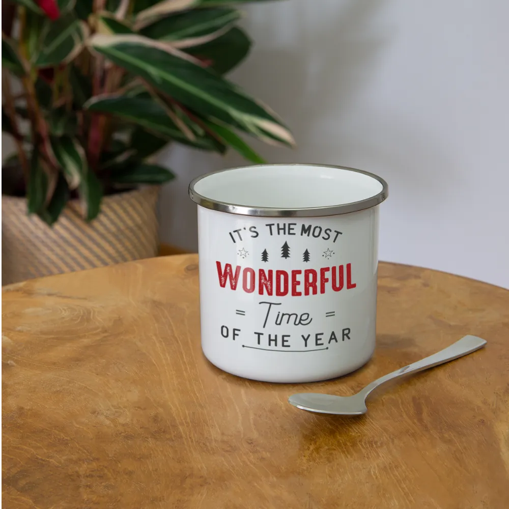 Winter Wonderland Warmth: 'Most Wonderful Time' Stainless Steel Camper Mug