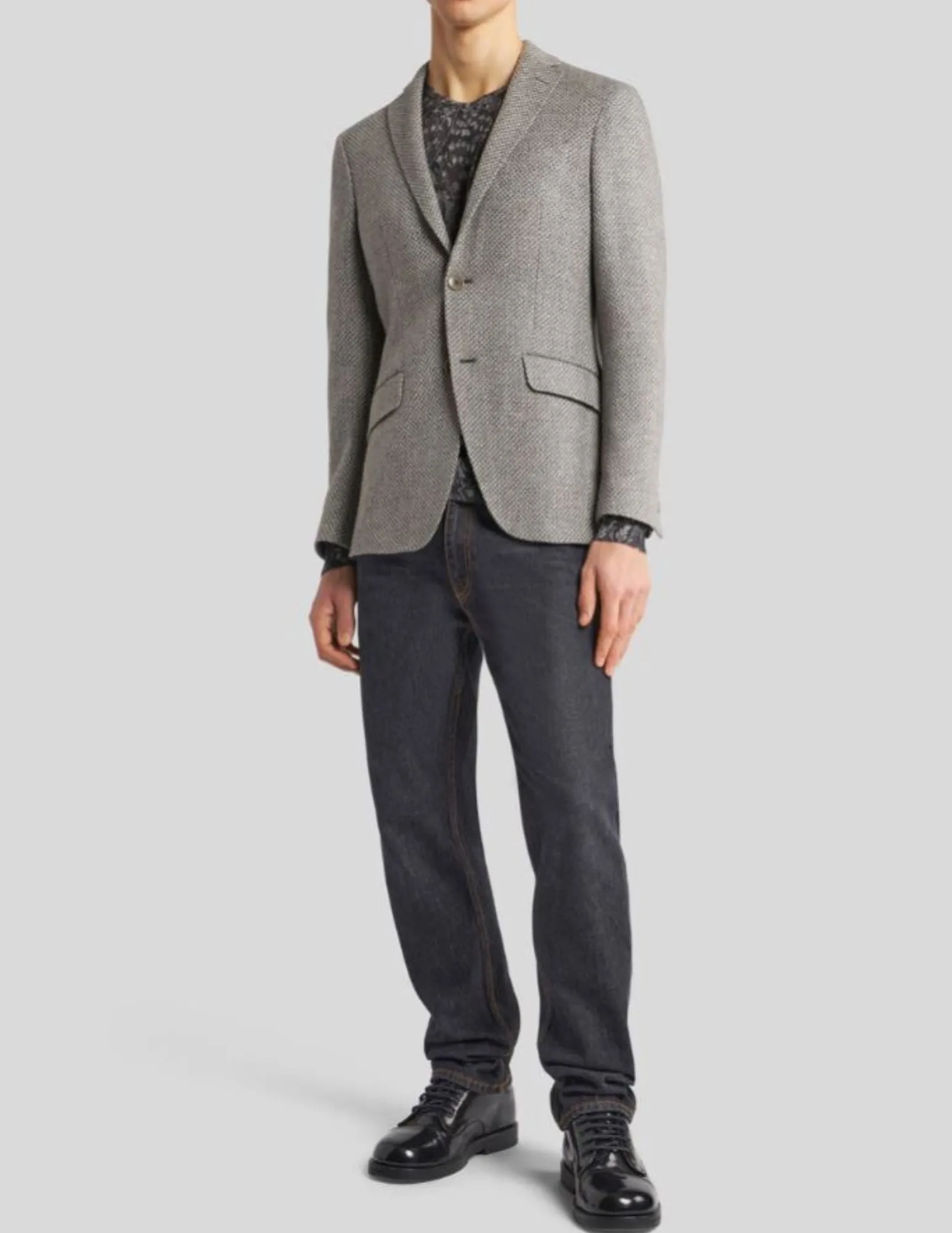 Wool and Cashmere Blazer | Grey Mix