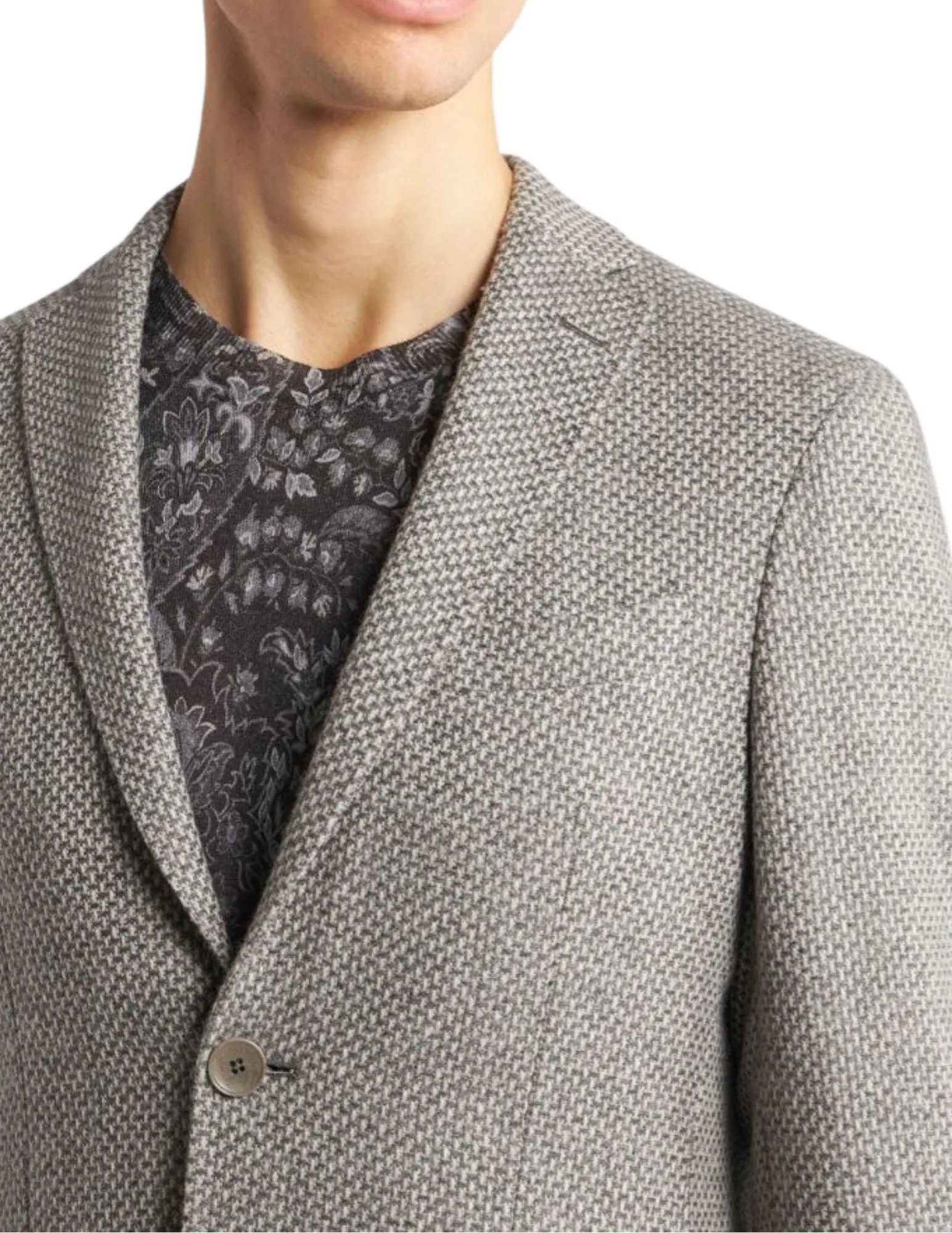 Wool and Cashmere Blazer | Grey Mix