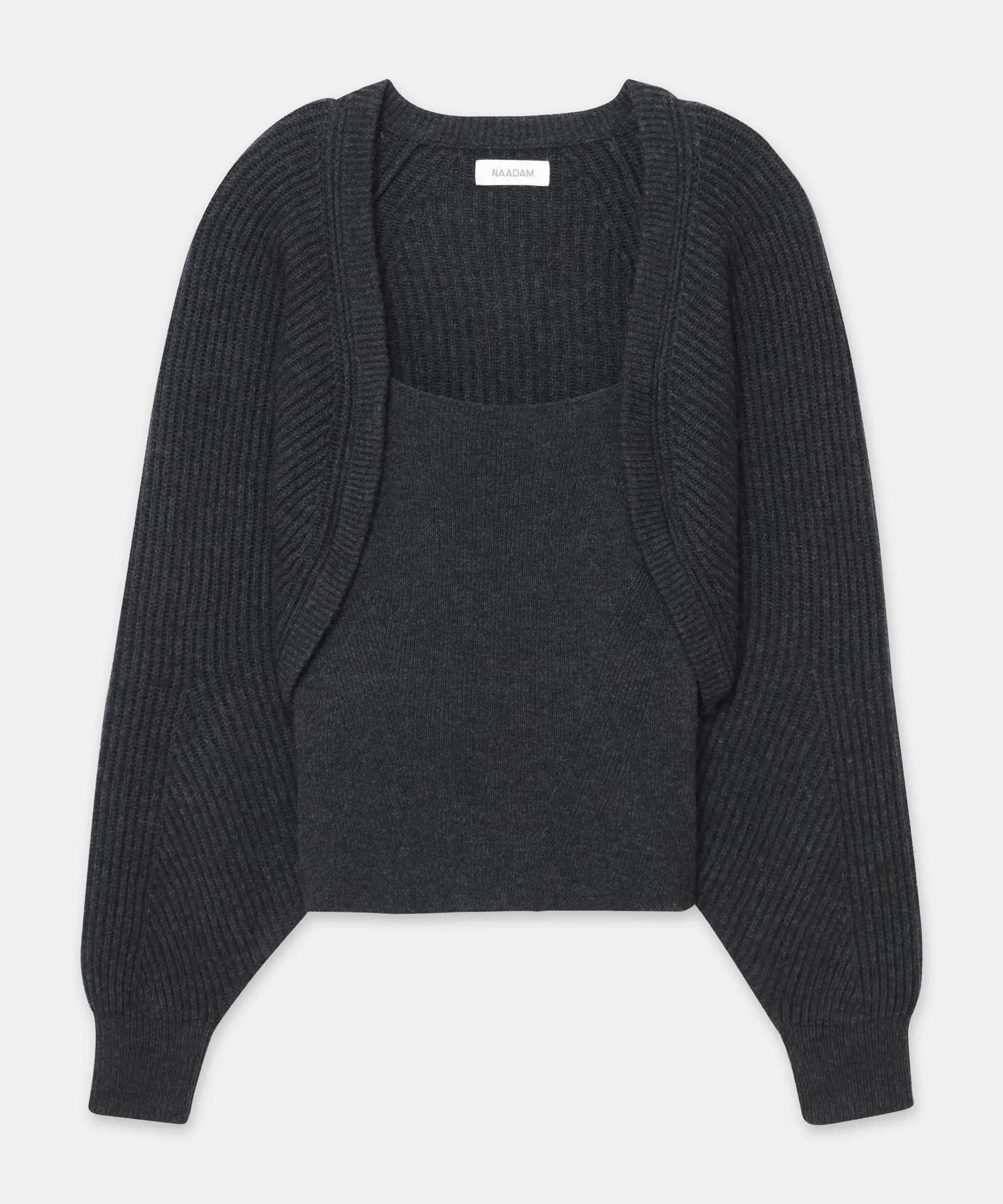 Wool Cashmere Fisherman Layered Sweater