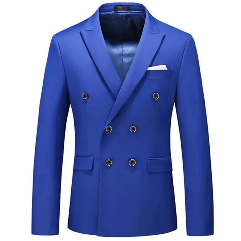 Xituodai 2024 Fashion New Men's Casual Boutique Business Solid Color Double Breasted Suit Jacket Blazers Coat