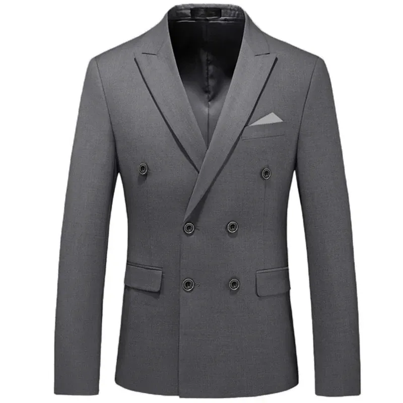 Xituodai 2024 Fashion New Men's Casual Boutique Business Solid Color Double Breasted Suit Jacket Blazers Coat