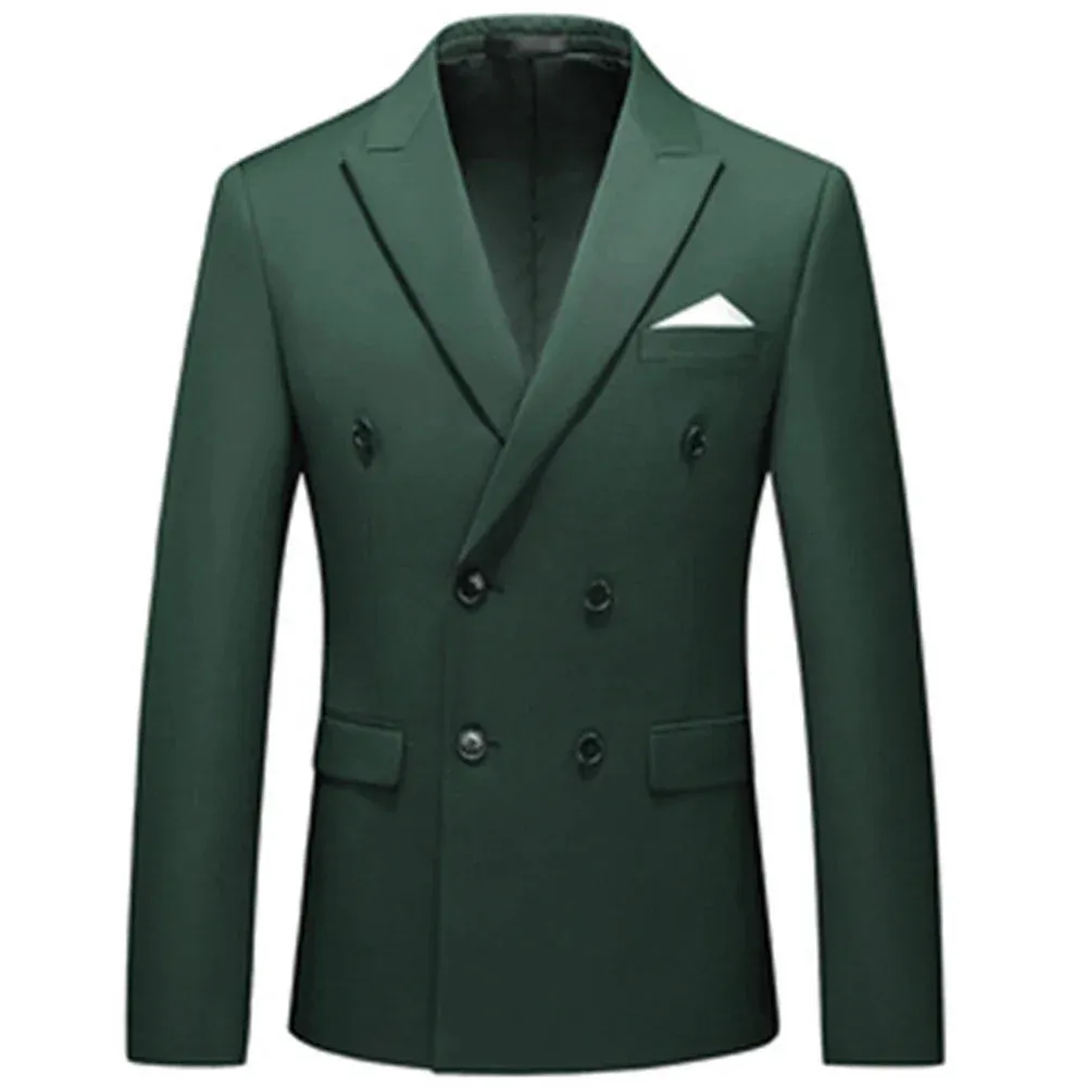 Xituodai 2024 Fashion New Men's Casual Boutique Business Solid Color Double Breasted Suit Jacket Blazers Coat