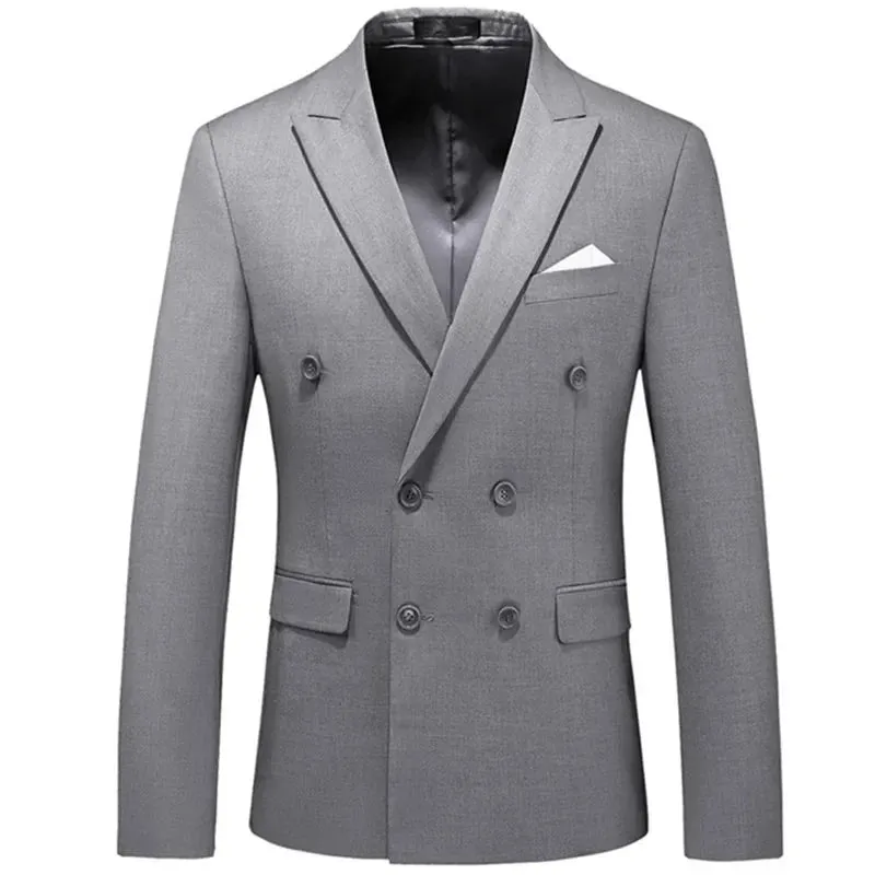 Xituodai 2024 Fashion New Men's Casual Boutique Business Solid Color Double Breasted Suit Jacket Blazers Coat