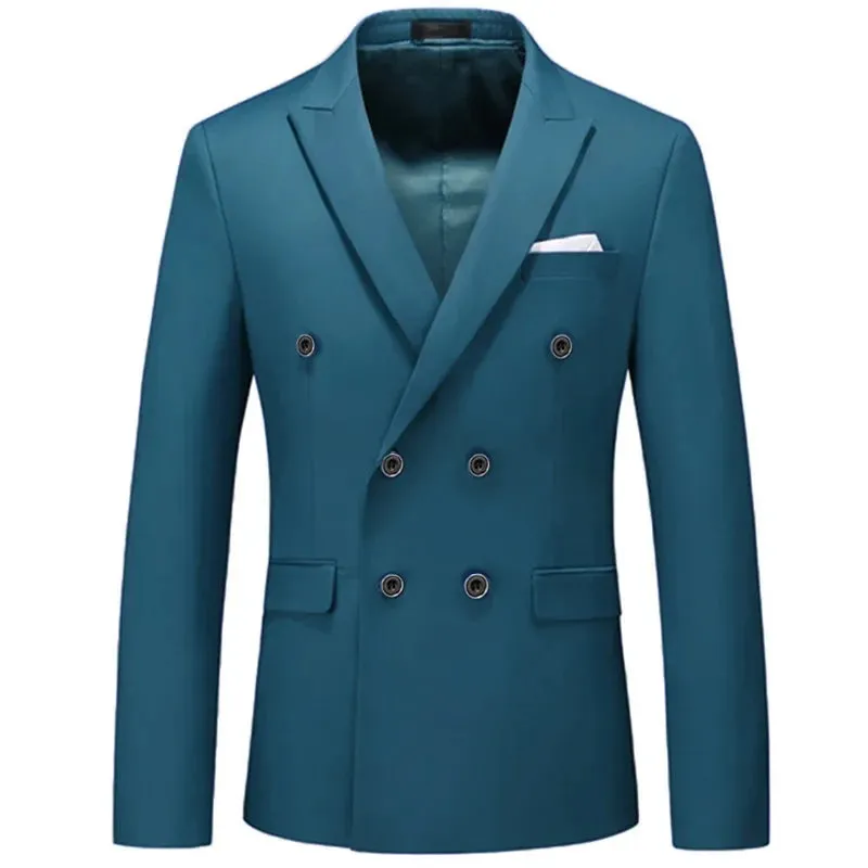 Xituodai 2024 Fashion New Men's Casual Boutique Business Solid Color Double Breasted Suit Jacket Blazers Coat